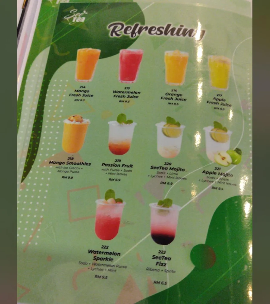 drinks Suka Dessert Menu