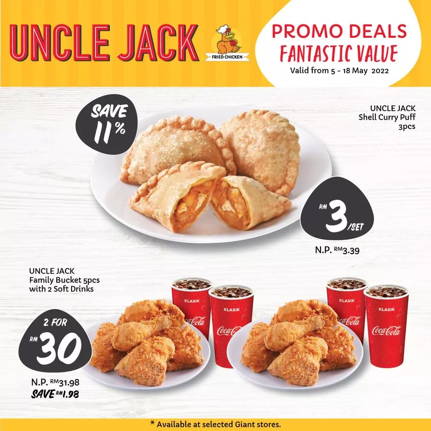 Uncle Jack promo Menu