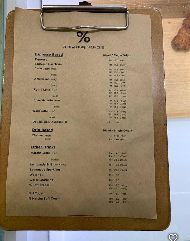 arabica cold coffee menu prices