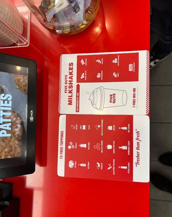 five guys beverages menu prices