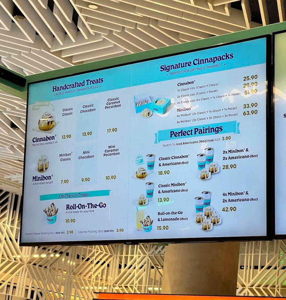 Cinnabon Menu ITEMS DISHES