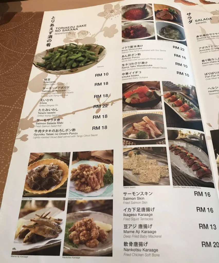 MENU ITEMS Rakuzen