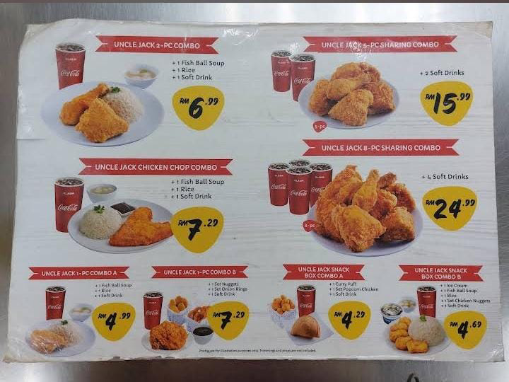 uncle jack wings menu prices