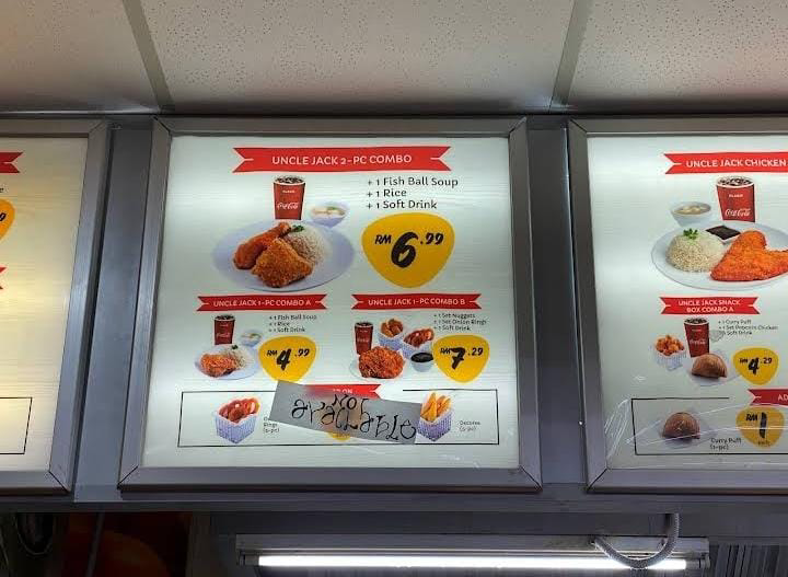 uncle jack fastfood menu prices