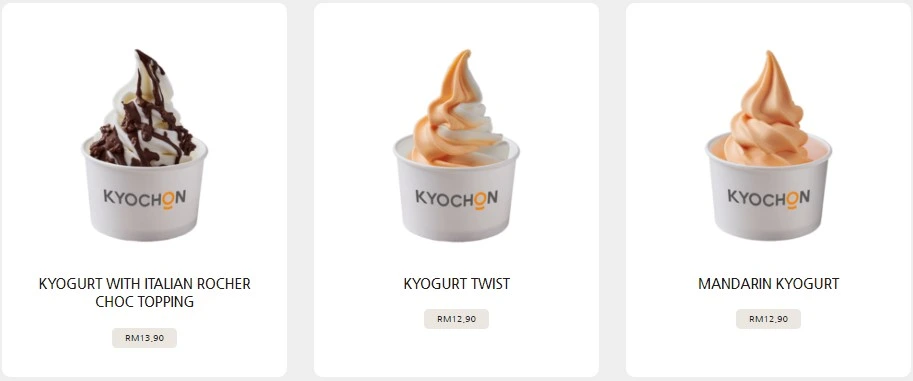 KYOCHON SWEET MENU