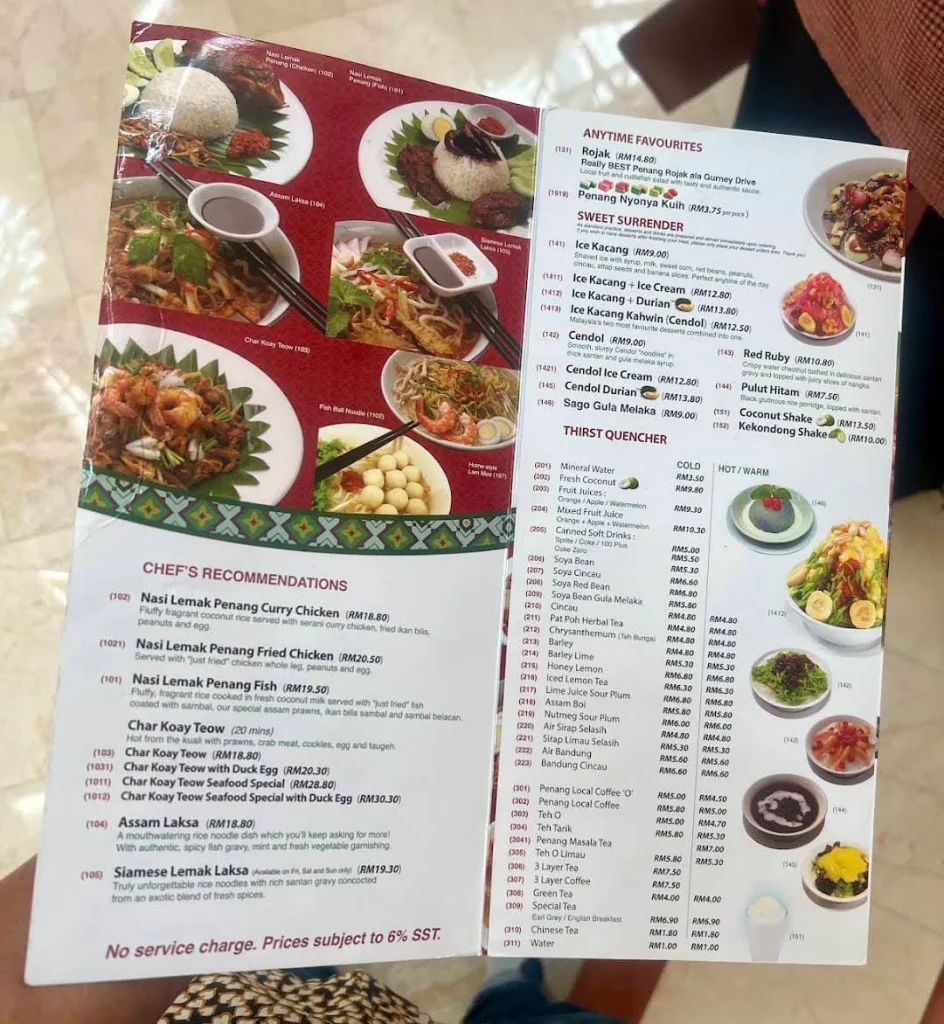 Little Penang Kafe Menu prices