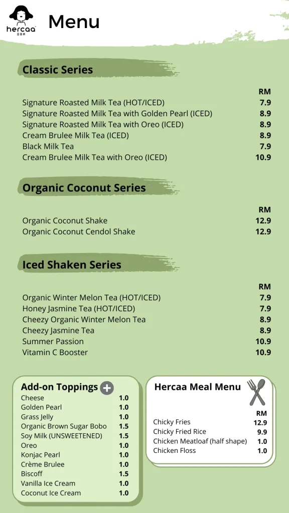 Hercaa classic Menu