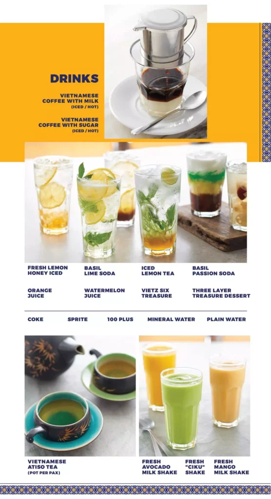 Pho Vietz beverages Menu