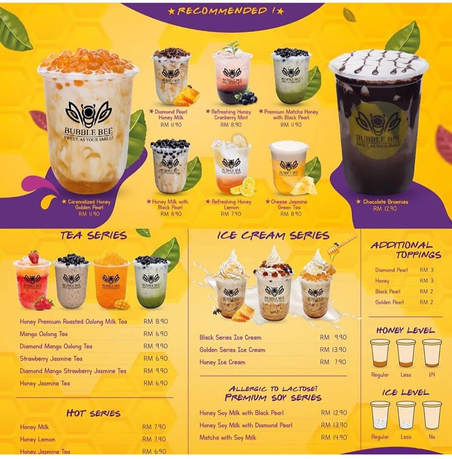 Bubblebee Menu Malaysia Harga Dikemaskini 2024