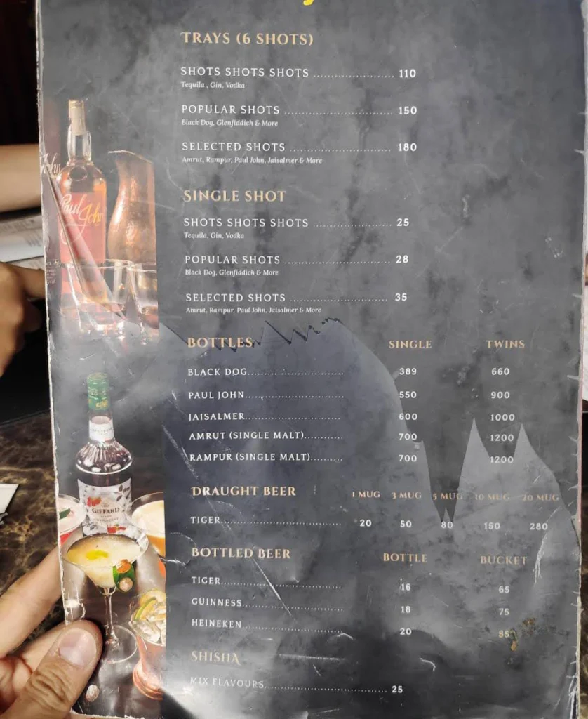 Gajaa at 8 Drinks Menu