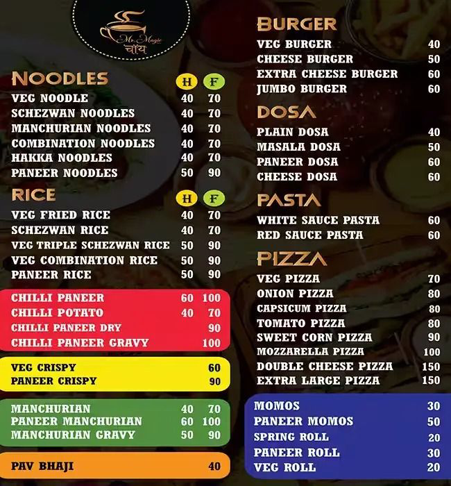 Mr. Magic Menu Prices