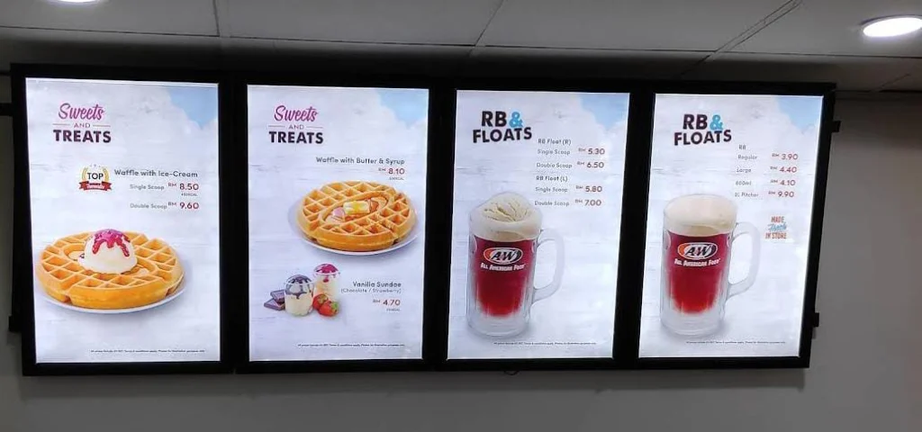 dessert and drinks at A&W