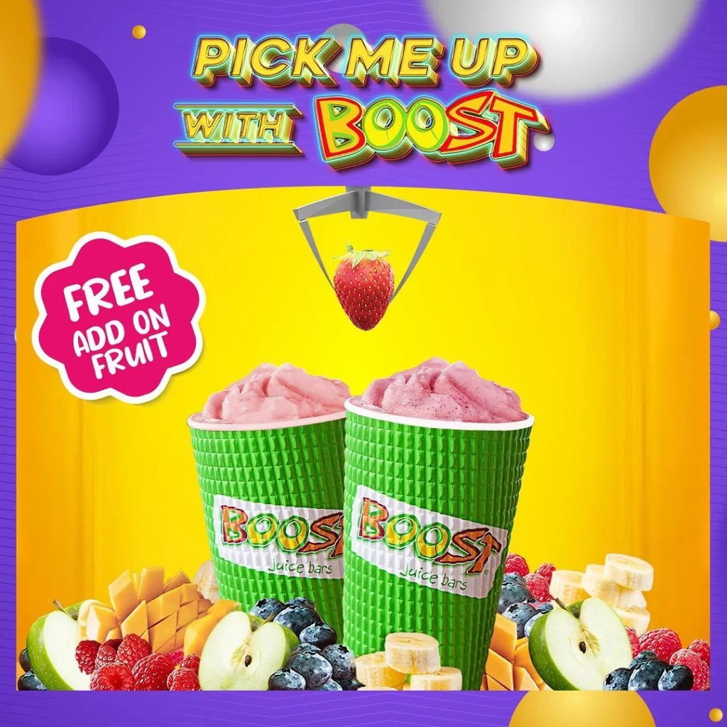 free add on Boost Juice Menu