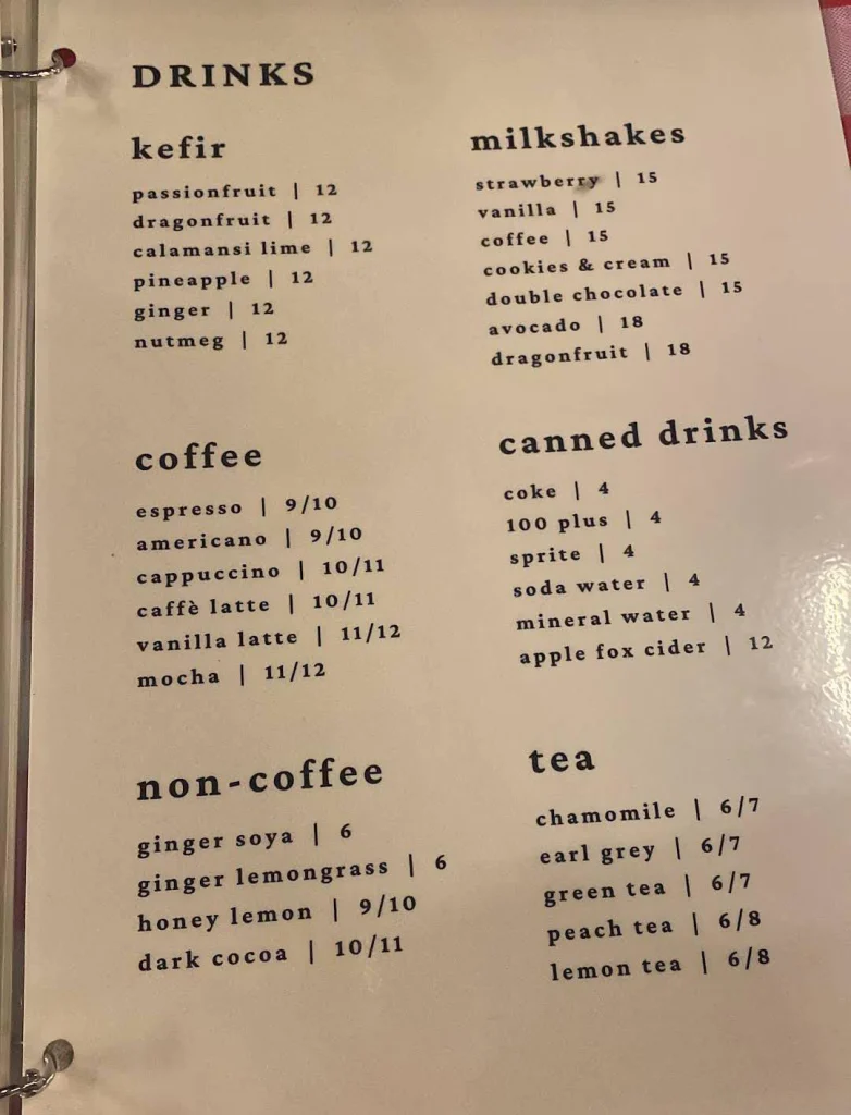 Beverages Double Spoon Menu