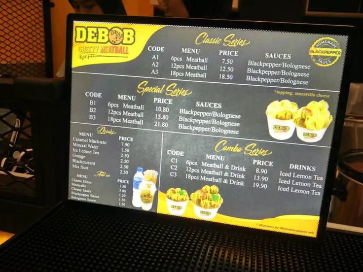 Debob Cheezy Meatball Menu Prices