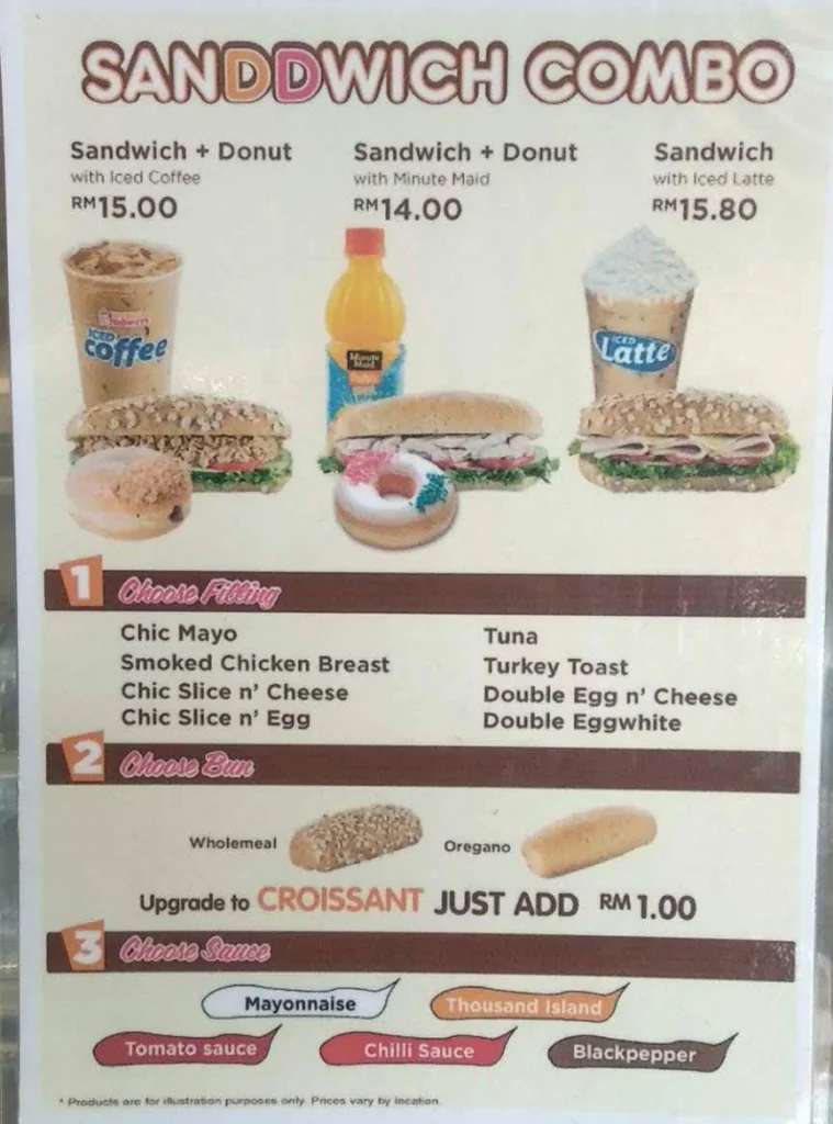 Dunkin’ Donuts Menu Malaysia Harga Dikemaskini 2024