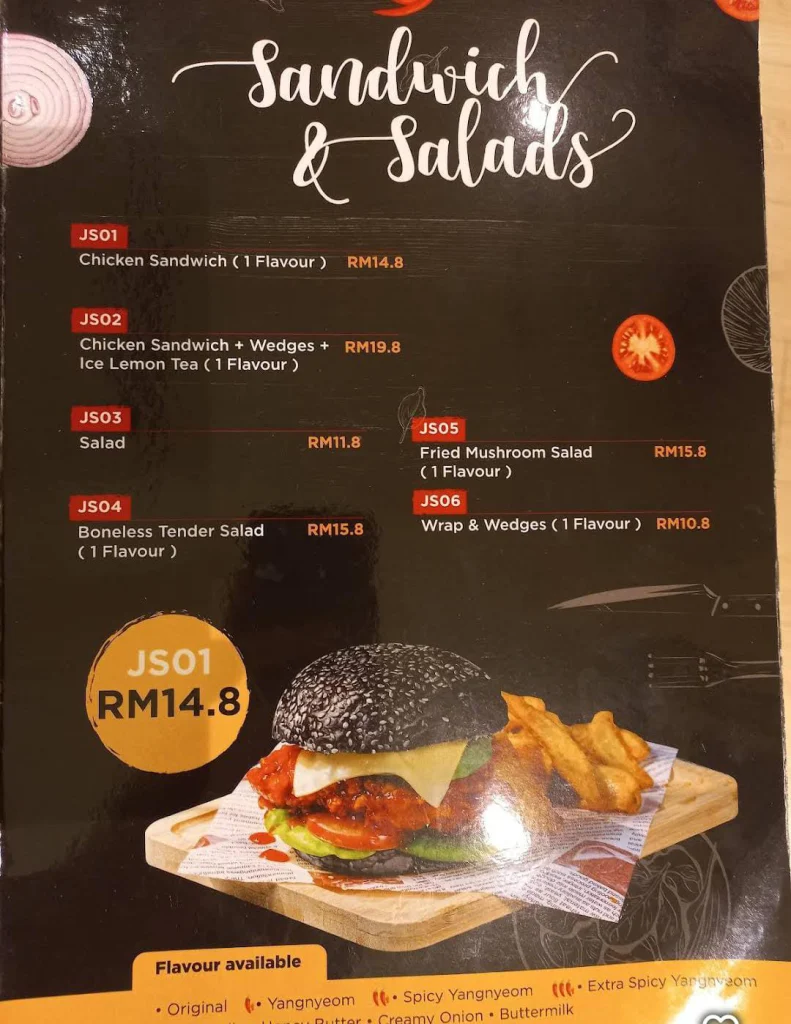 Jisoo Korean Fried Chicken salad Menu