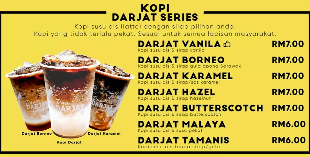 Kopi Dua Darjat items menu