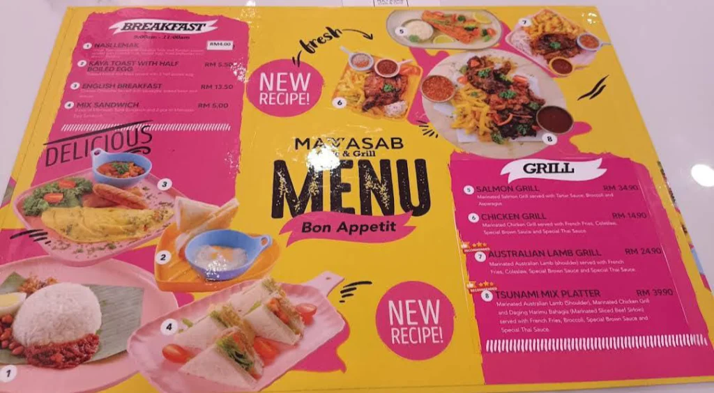 MAMASAB MENU PRICES