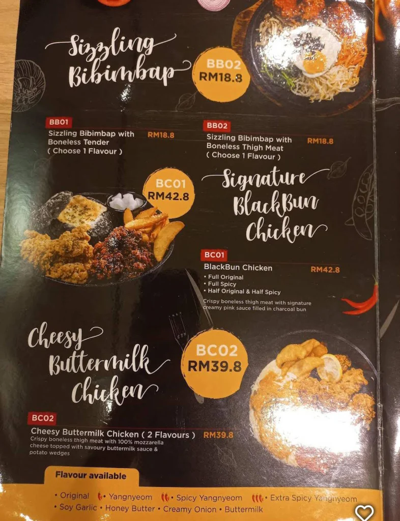 Jisoo Korean Fried Chicken Menu iteme