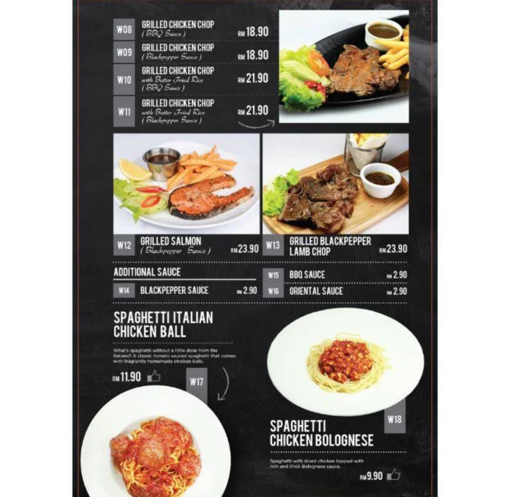 Uncle Chua Menu items