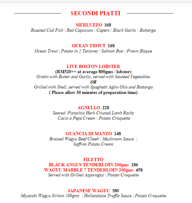 Marini 57 Menu Prices