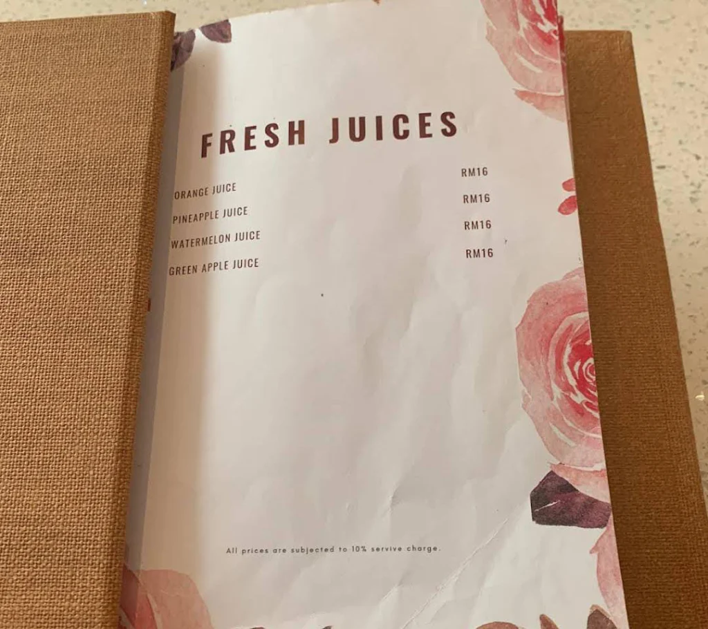 fresh juices at Mary Jane KL Menu 