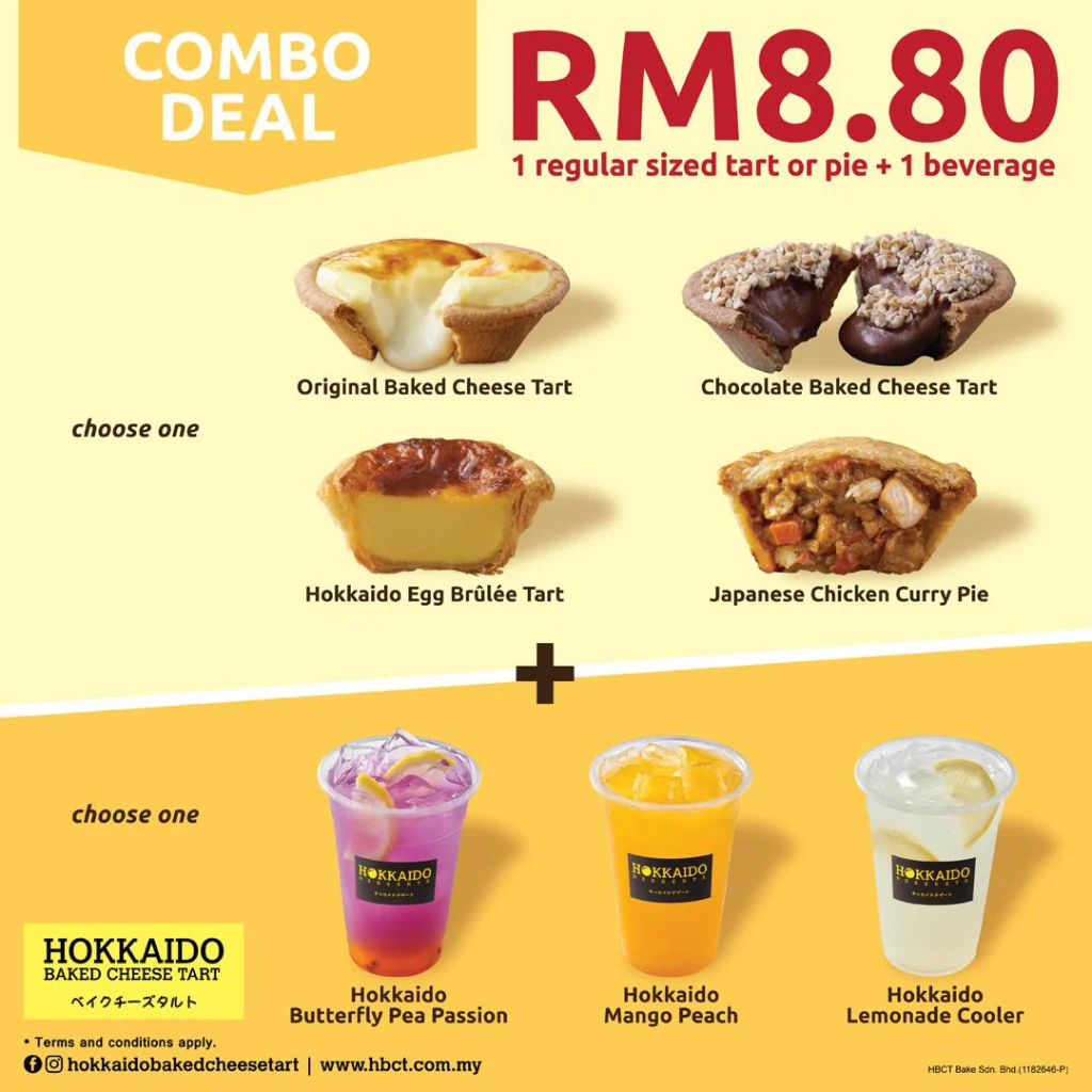 HOKKAIDO BAKED CHEESE TART DEAL MENU 