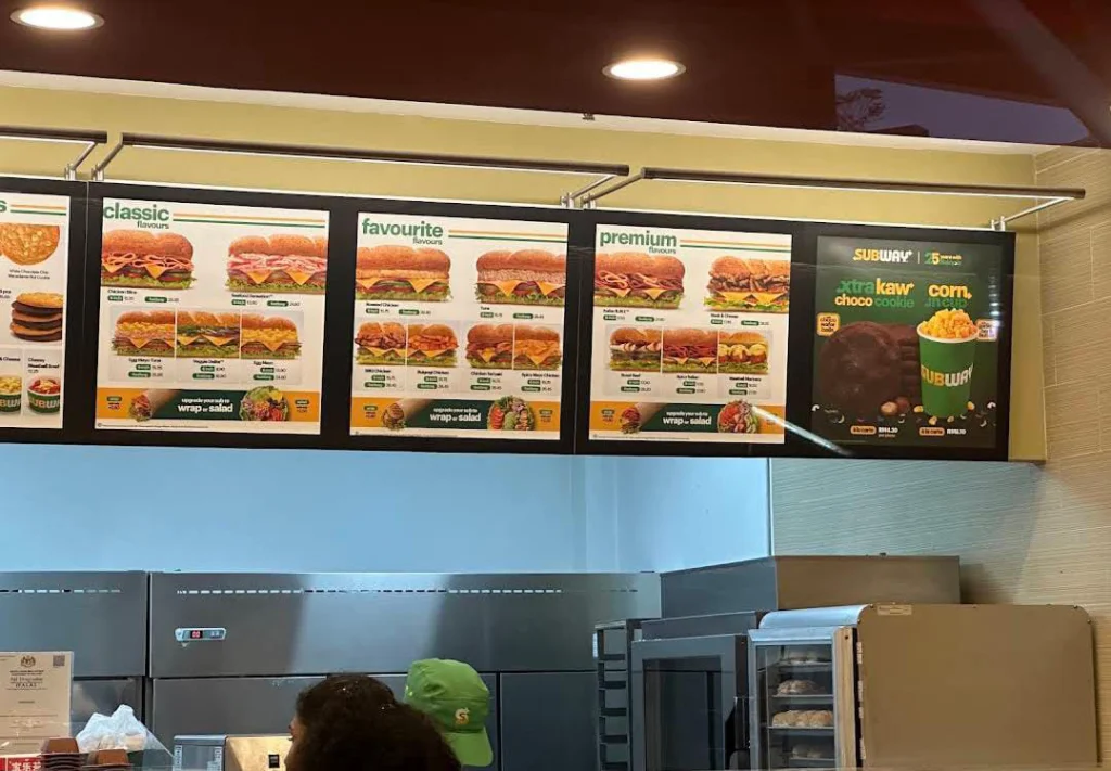 Subway Menu items