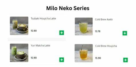 Milo neko Mori Kohi Menu 