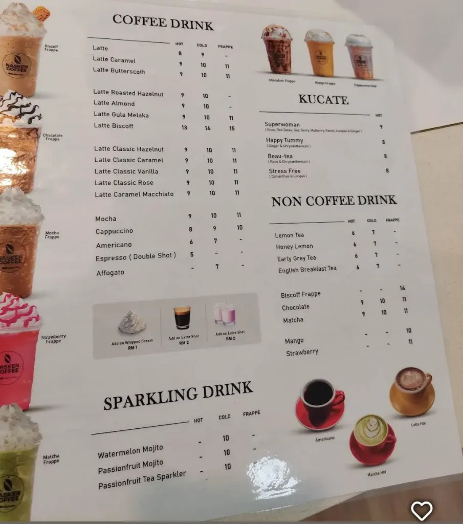 beverages at Nasken Coffee 