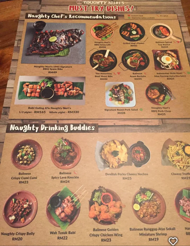 must try dishes at Naughty Nuri Menu