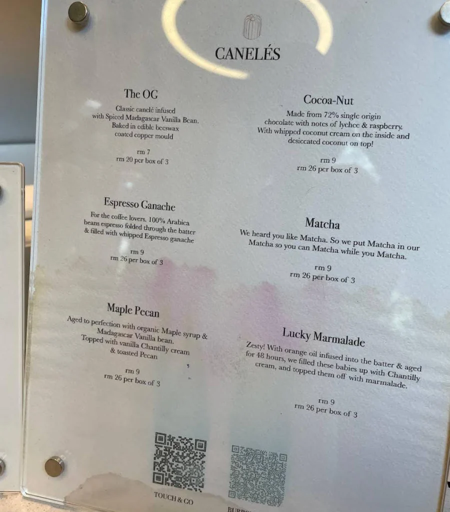 Caneles Niko Niko Onigiri Menu