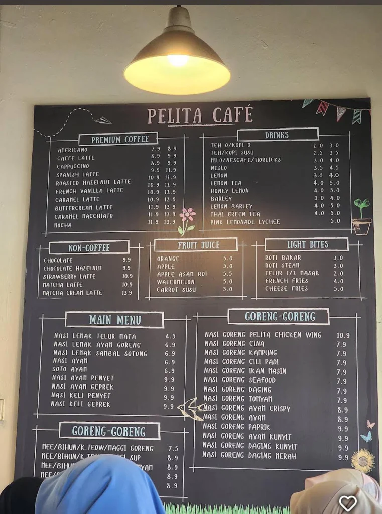 Pelita Cafe menu prices