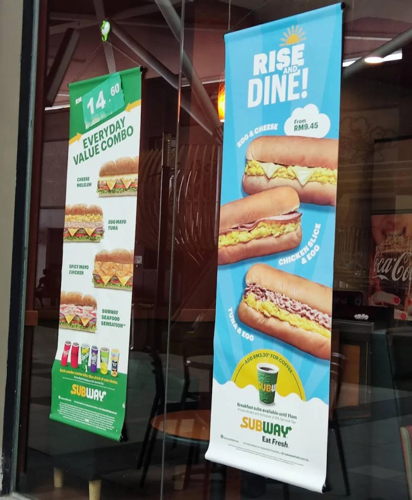 Subway Combo Menu 