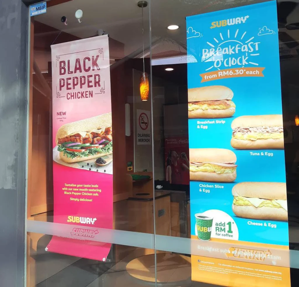 Subway Menu black pepper