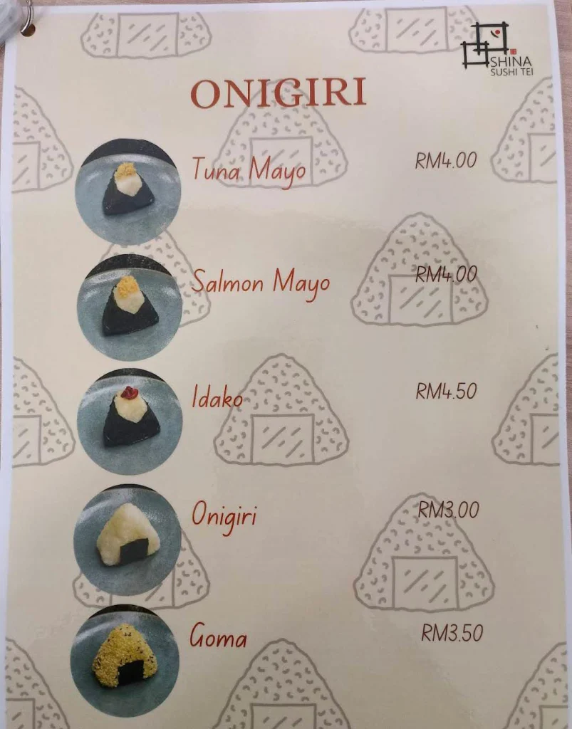 ONIGIRI Sushi Tei Menu