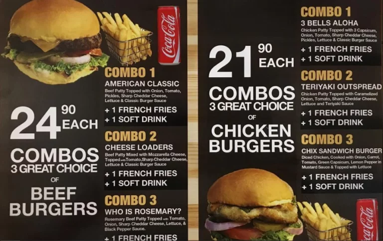 Combo At Syidie Burger & Cafe Menu