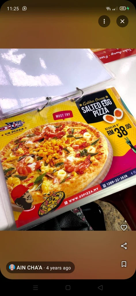 salted egg US Pizza Menu