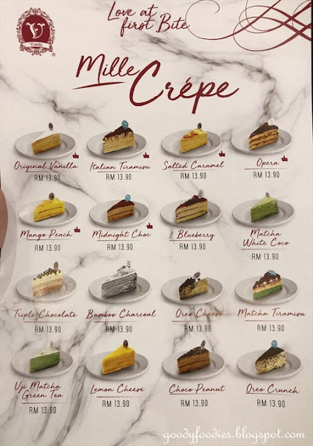 Vanilla Crepe Menu Prices