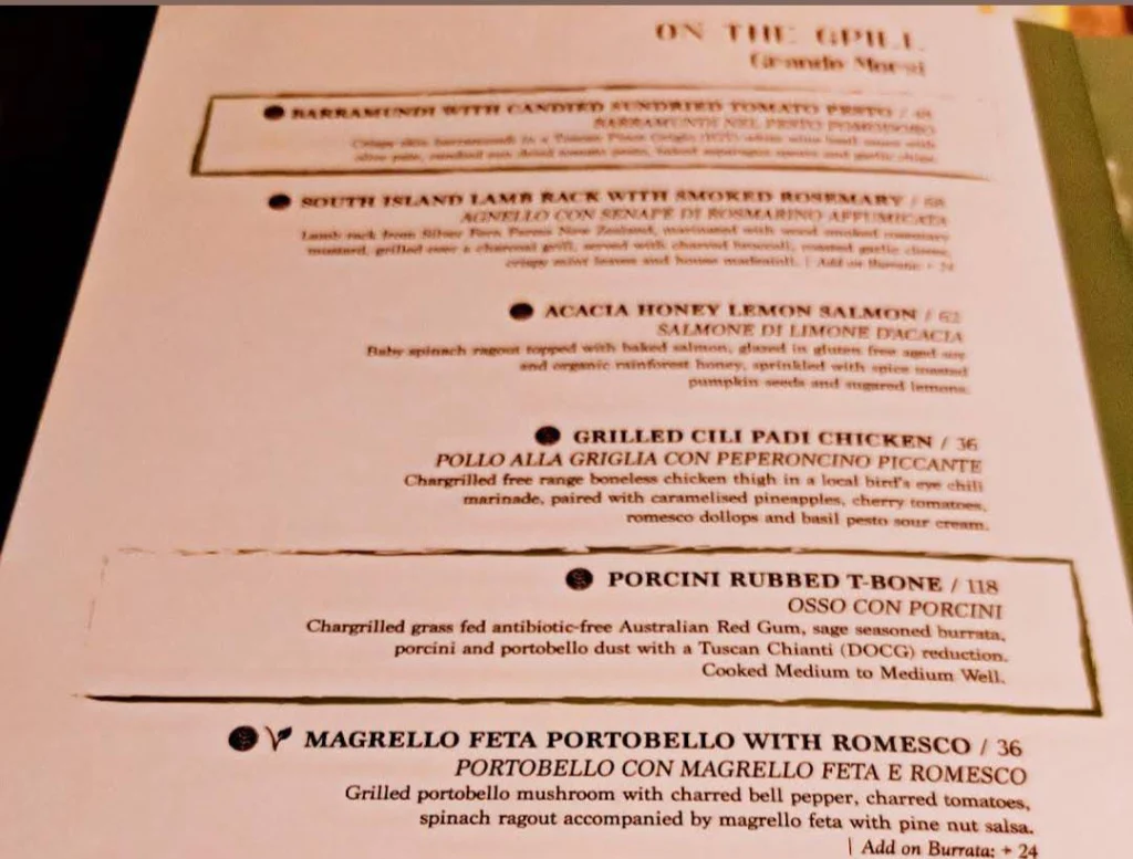 grill Vin’s Menu