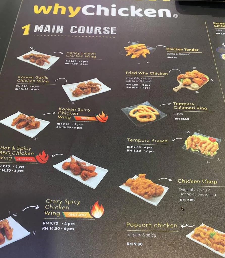 Why Chicken Menu prices