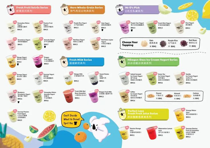 Yoori Yogurt Menu Prices