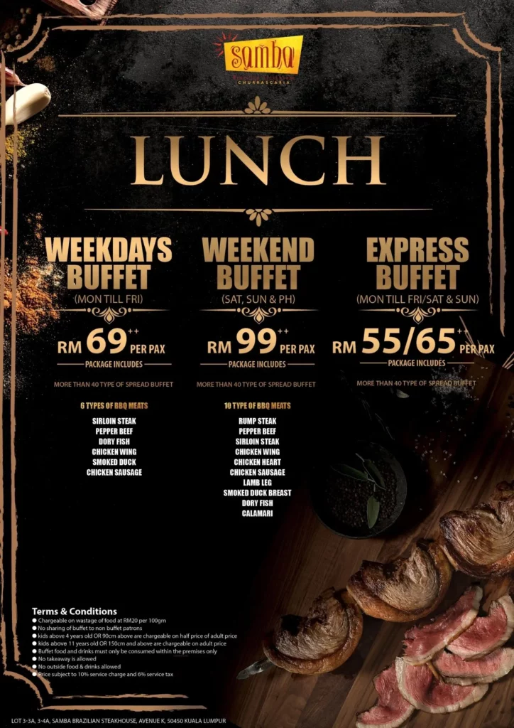 SAMBA Lunch MENU