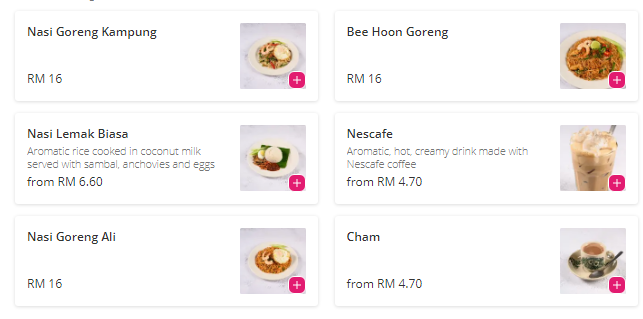 Ali, Muthu & Ah Hock Menu Goreng