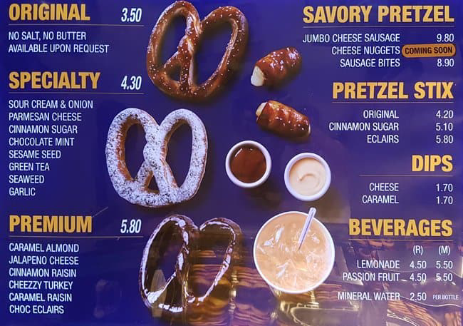 Auntie Anne’s Menu Prices