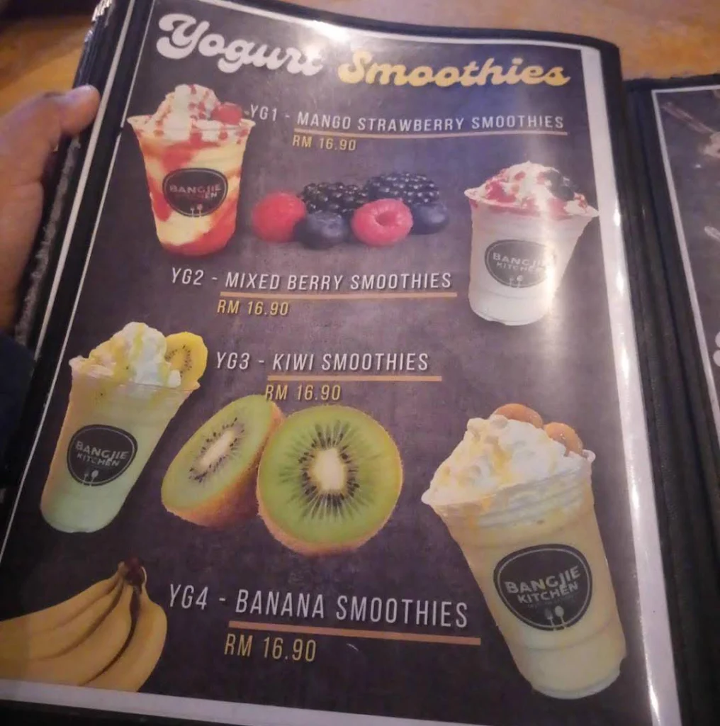 yogurt smoothies at Bangjie Kitchen Menu