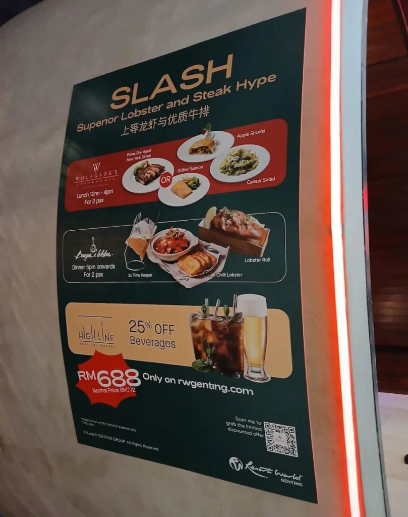 Slash menu Burger And Lobster Menu