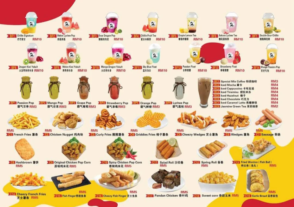 all menu at Chew’n Chill Menu Malaysia