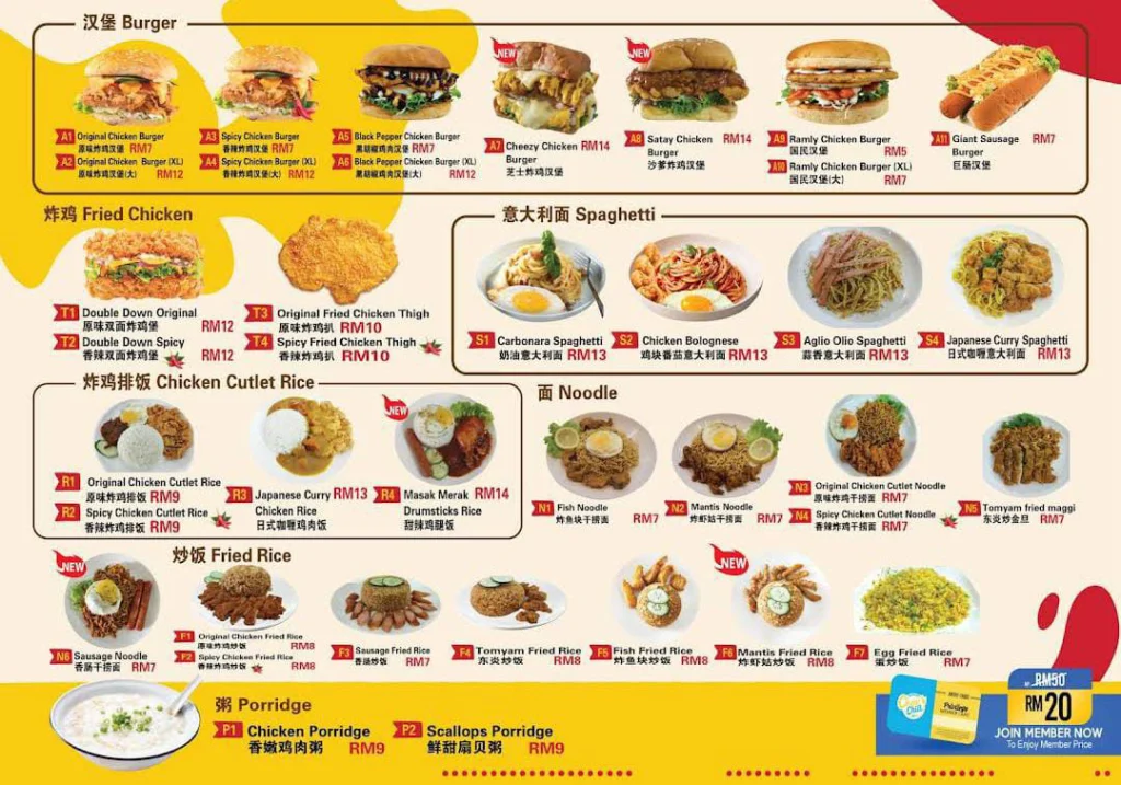 Burger at Chew’n Chill Menu Malaysia